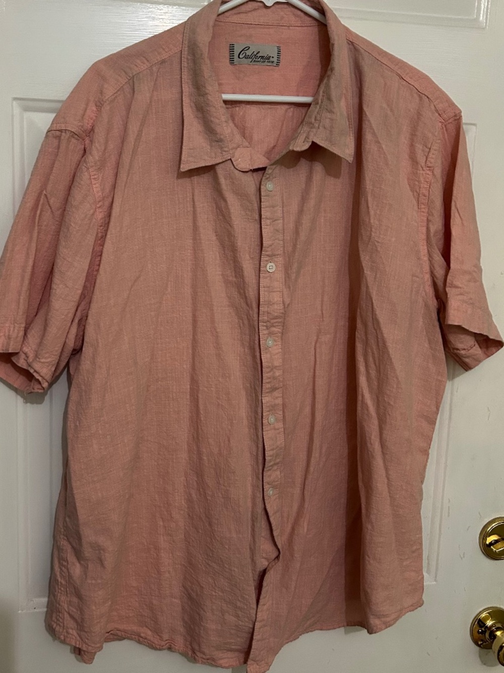 California Shirt Co., Colter Garment Washed Linen Shirt, 3XL, pink